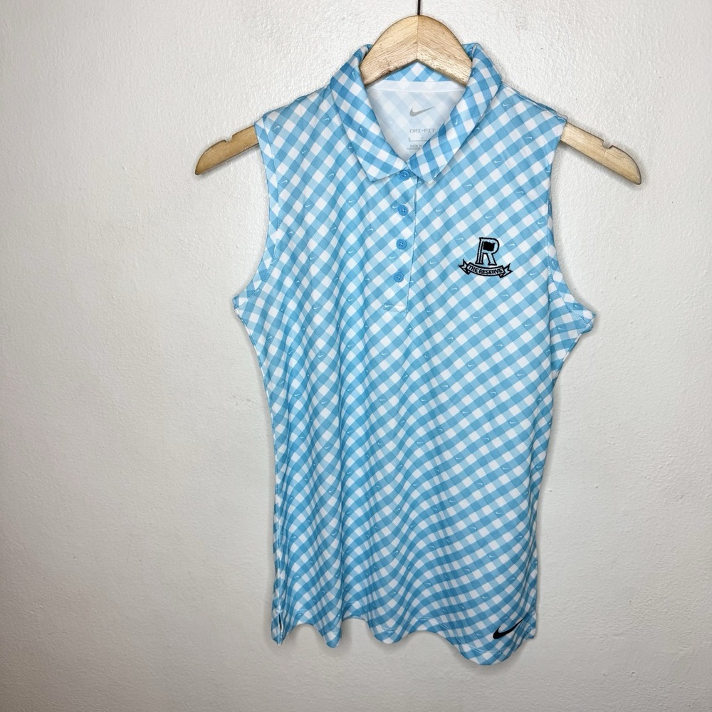 Nike Golf Victory Print Polo Tank Top Women's Small‎ Dri-fit Blue "The Reserve"